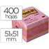 Bloc De Notas Adhesivas Quita Y Pon Post-It 51X51 Mm Minicubo Color Rosa 2051-P 400 Hojas