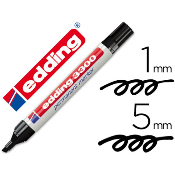 Rotulador Edding Marcador 3300 N.1 Negro Punta Biselada Recargable