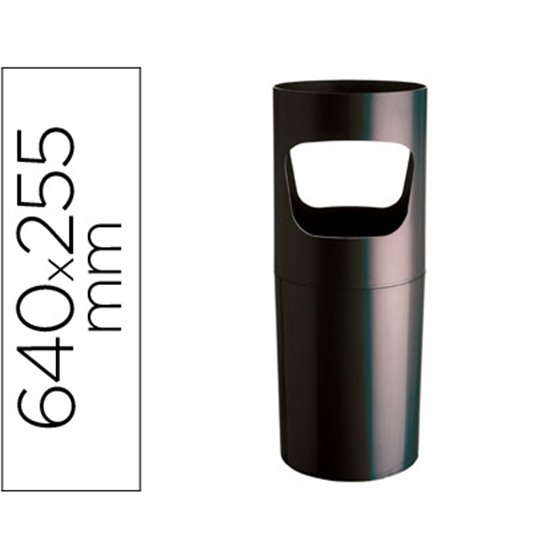 Paraguero Plastico Archivo 2000 Reciclado Color Negro 255 Mm Diametro X 640 Mm