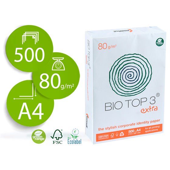 Papel Fotocopiadora Biotop 80G Extra Ecologico Din A4 Paquete De 500 Hojas