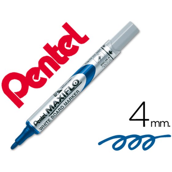 Rotulador Maxiflo Pentel Para Pizarra Blanca Color Azul