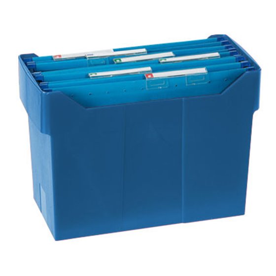 Soporte Sobremesa Carpetas Colgantes Azul De Poliestireno Para Formato Din A4 Capacidad 20 Carpetas