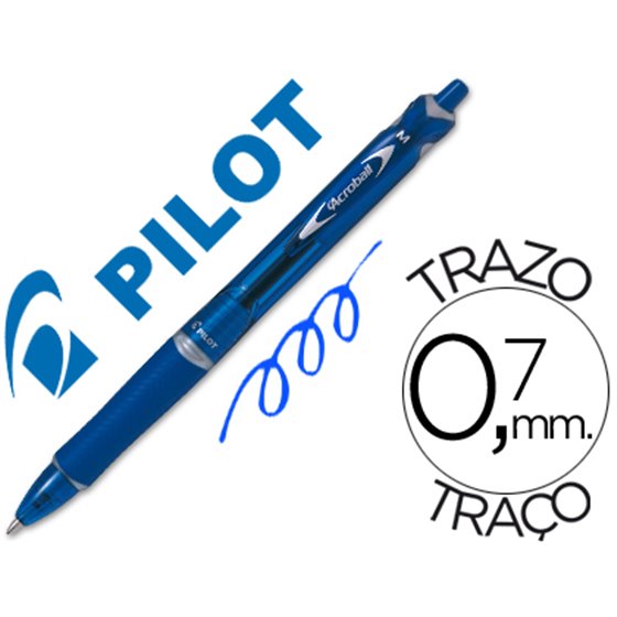 Boligrafo Pilot Acroball Azul Tinta Aceite Punta De Bola De 1,0Mm Retractil