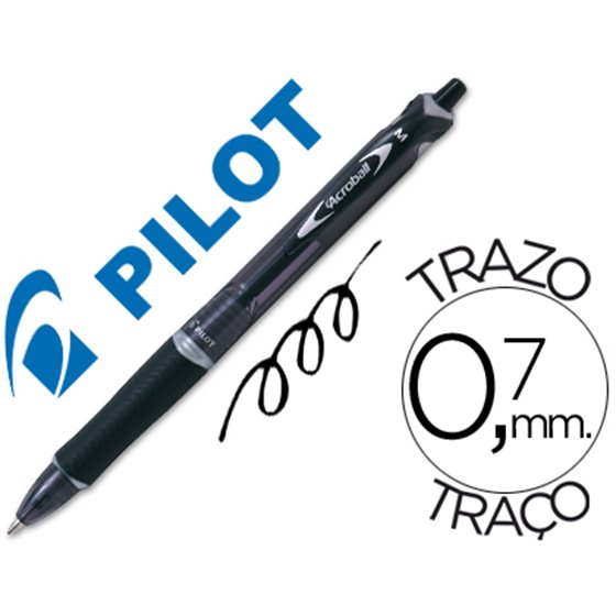 Boligrafo Pilot Acroball Negro Tinta Aceite Punta De Bola De 1,0Mm Retractil