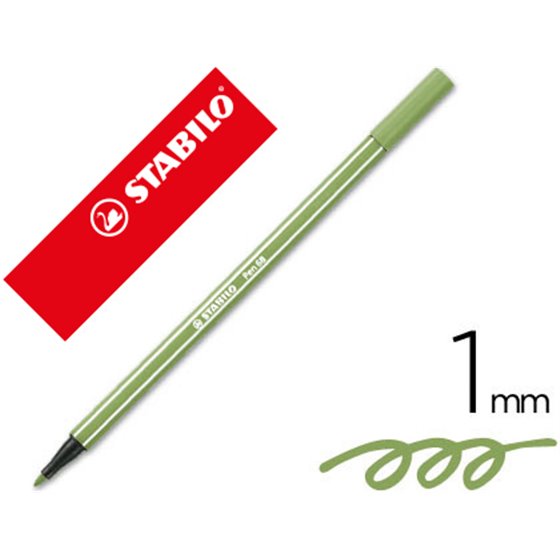 Rotulador Stabilo Acuarelable Pen 68 Verde Hoja 1 Mm