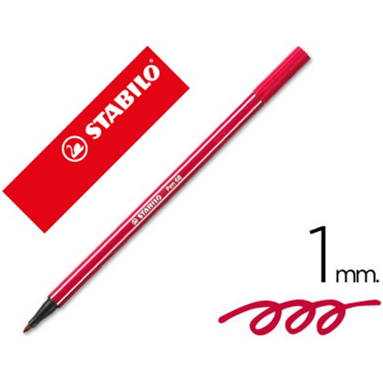 Rotulador Stabilo Acuarelable Pen 68 Rojo Oscuro 1 Mm