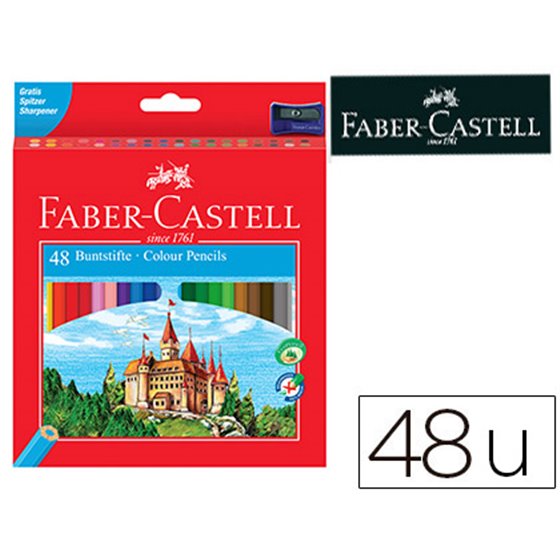 Lapices De Colores Faber-Castell C/48 Colores Hexagonal Madera Reforestada