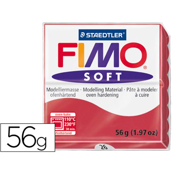 Pasta Staedtler Fimo Soft 57 Gr Color Rojo Cereza