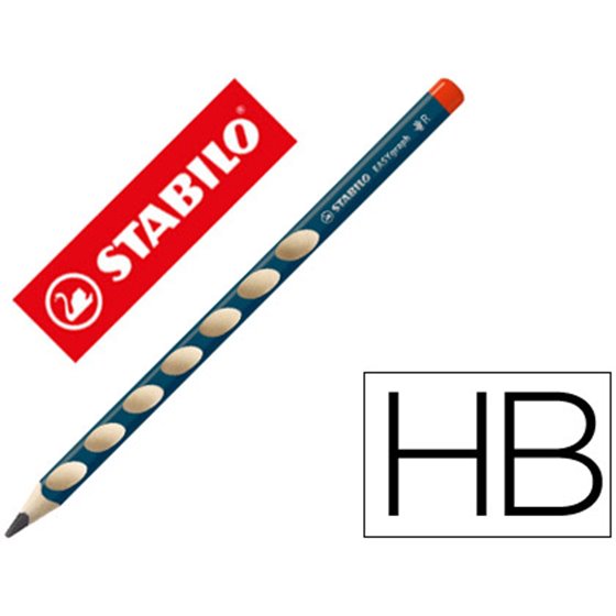 Lapices De Grafito Stabilo Easygraph Ergonomico Para Ambidiestros Mina 3,15 Mm Hb