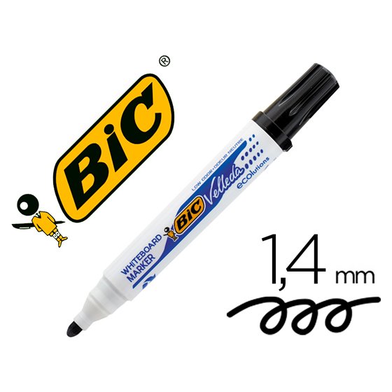 Rotulador Bic Velleda Para Pizarra Negro Punta Redonda 1,3 Mm