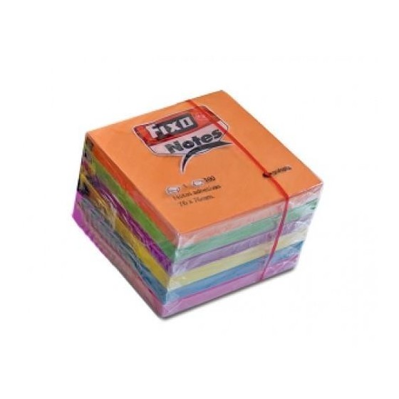 Bloc Notas Adhesivas FIXO Notes 76 x 76 mm. Pack x6 Colores