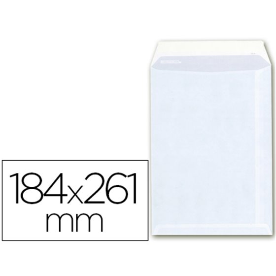 Sobre Liderpapel Bolsa A-6 Offset Blanco 100 Gr 184X261 Mm Con Tira De Silicona Caja De 250 Unidades