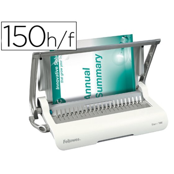 Encuadernadora Para Canutillo Fellowes Star+150 Perfora 15 Hojas Tamaño Din A4 Encuaderna Hasta 150 Hojas