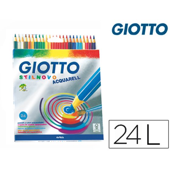Lapices De Colores Giotto Stilnovo Acuarelables Caja De 24 Colores Surtidos