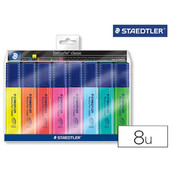 Rotulador Staedtler Textsurfer 364 Fluorescente Bolsa De 6 Unidades Colores Surtidos + 2 Regalo