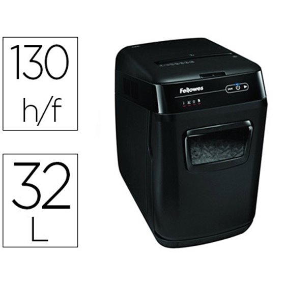 Destructora De Documentos Fellowes Automax 150C Capacidad De Corte 150 Hojas Clips Grapas Tarjetas Y Cd 32L