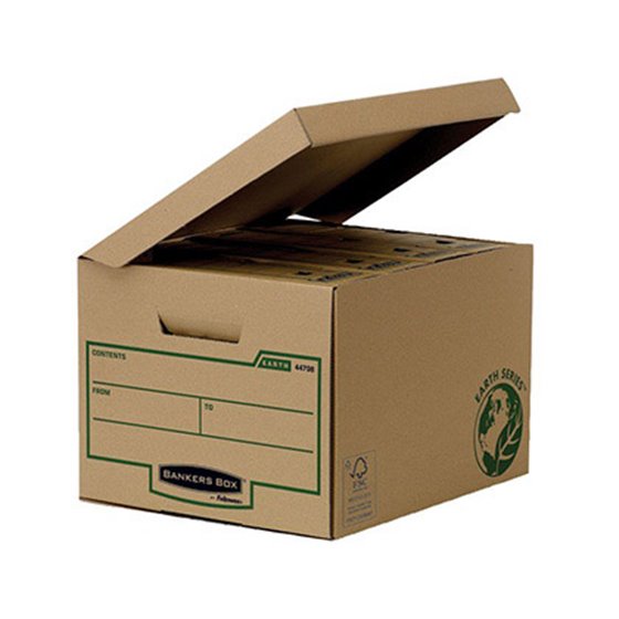 Cajon Fellowes Carton Reciclado Para Almacenamiento De Archivadores Capacidad 4 Cajas De Archivo 80 Mm