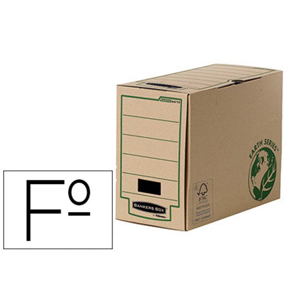 Caja Archivo Definitivo Fellowes Folio Carton Reciclado Lomo 150 Mm