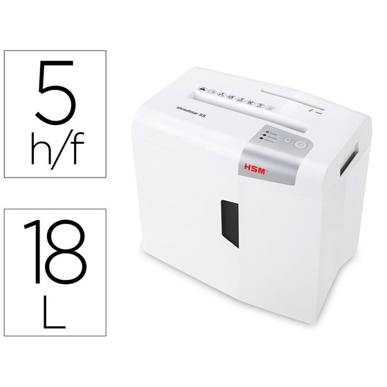 Destructora De Documentos Hsm Shredstar X5 Capacidad De Corte 5 H En Particulas Destruye Grapas Clips Cd Y Tarjetas