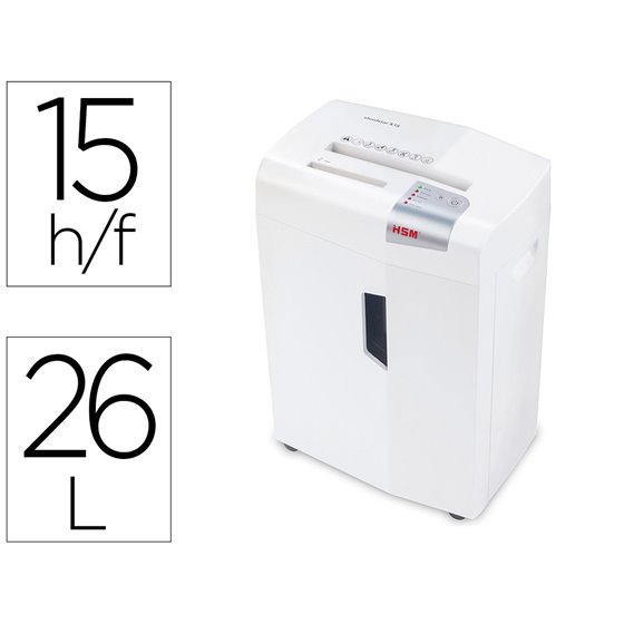 Destructora De Documentos Hsm Shredstar X15 Capacidad De Corte 15 H En Particulas Destruyegrapas Clips Cd Y Tarjetas