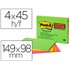 Bloc De Notas Adhesivas Quita Y Pon Post-It Super Sticky 149X98 Mm Con 45 Hojas Pack De 4 Unidades Colores Neon