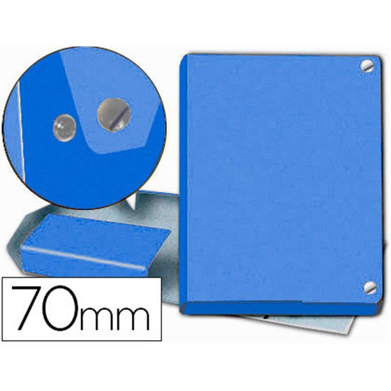 Carpeta Proyectos Pardo Folio Lomo 70 Mm Carton Forrado Azul Con Broche