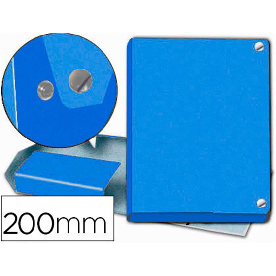 Carpeta Proyectos Pardo Folio Lomo 200 Mm Carton Forrado Azul Con Broche