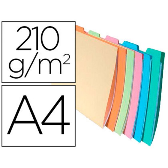 Subcarpeta Cartulina Exacompta Din A4 Apaisada Pestaña Lateral 6 Colores Surtidos