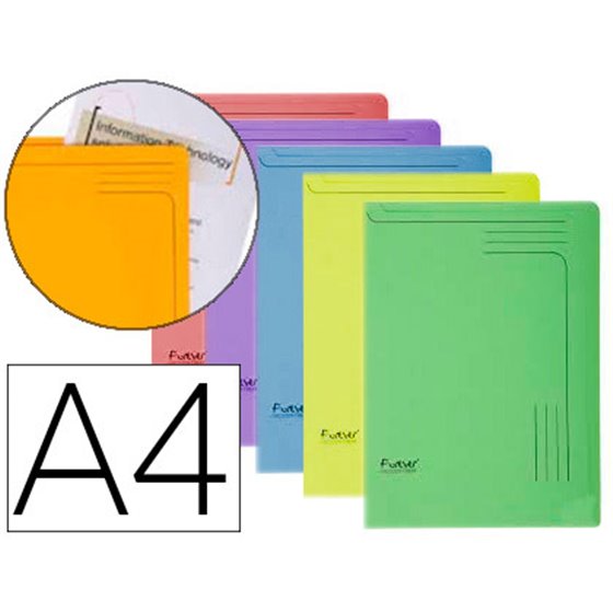 Carpeta Dossier Uñero Cartulina Exacompta Din A4 290 Gr Paquete De 5 Unidades Colores Surtidos