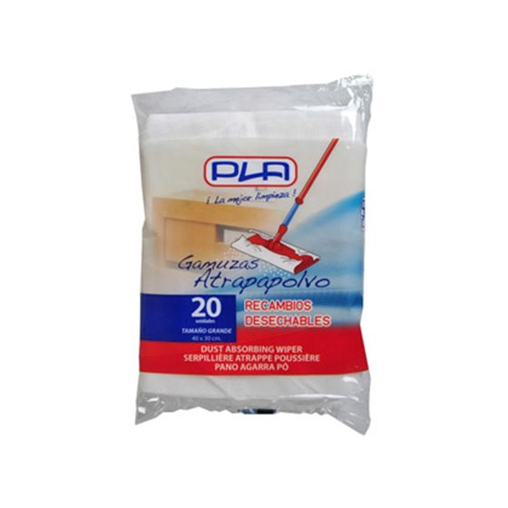 Recambio Mopa Pla Atrapapolvo Desechable Grande 40X30 Cm Bolsa De 20 Unidades