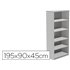 Armario Rocada Con Cuatro Estantes Serie Store 195X90X45 Cm Acabado Gris Ab02
