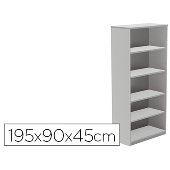 Armario Rocada Con Cuatro Estantes Serie Store 195X90X45 Cm Acabado Gris Ab02