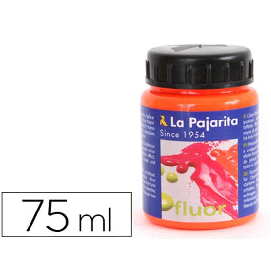 Pintura Acrilica La Pajarita F-02 Naranja Fluorescente 75Ml