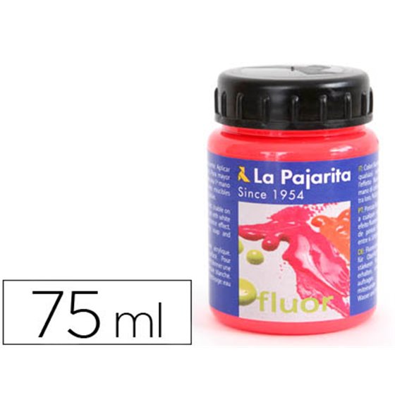 Pintura Acrilica La Pajarita F-03 Rojo Amapola Fluorescente 75Ml