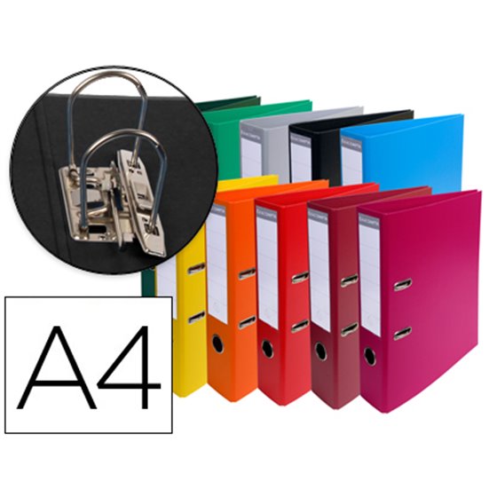 Archivador De Palanca Exacompta Carton Forrado Pvc Din A4 Colores Surtidos Lomo 70 Mm Con Compresor