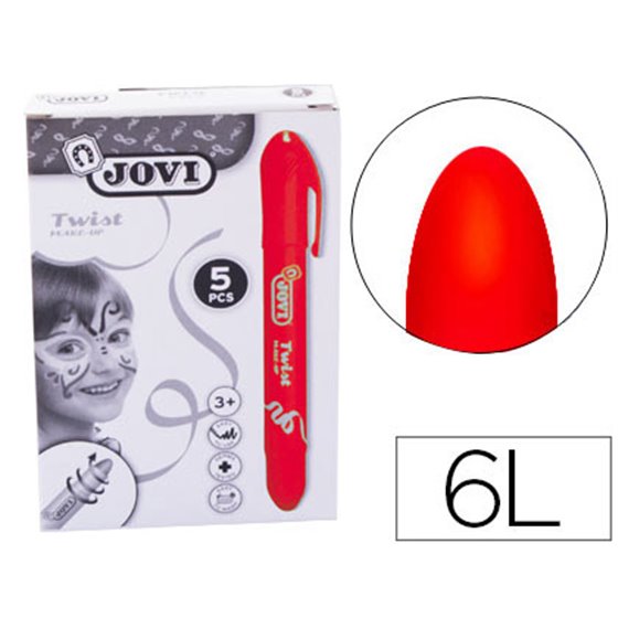 Barra De Maquillaje Jovi Twist Make-Up Rojo Caja De 5 Unidades