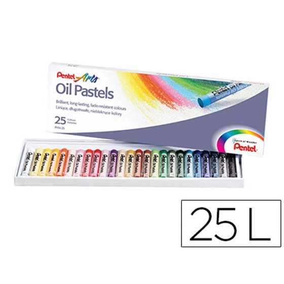 Lapices Pentel Oil Pastel Caja De 25 Colores Surtidos