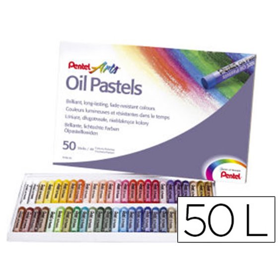 Lapices Pentel Oil Pastel Caja De 50 Colores Surtidos