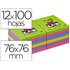 Bloc De Notas Adhesivas Quita Y Pon Post-It Super Stick Ultra 76X76 Mm Pack De 12 Bloc Verde Rosa Amarilla