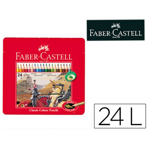 Lapices De Colores Faber Castell Caja Metalica De 24 Colores Surtidos
