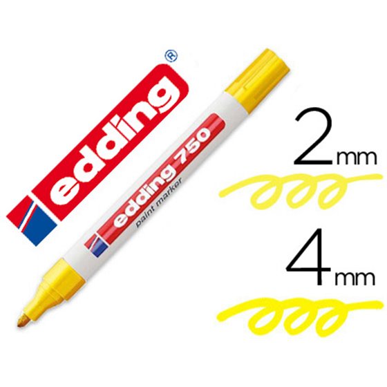 Rotulador Edding Punta Fibra 750 Amarillo Punta Redonda 2-4 Mm