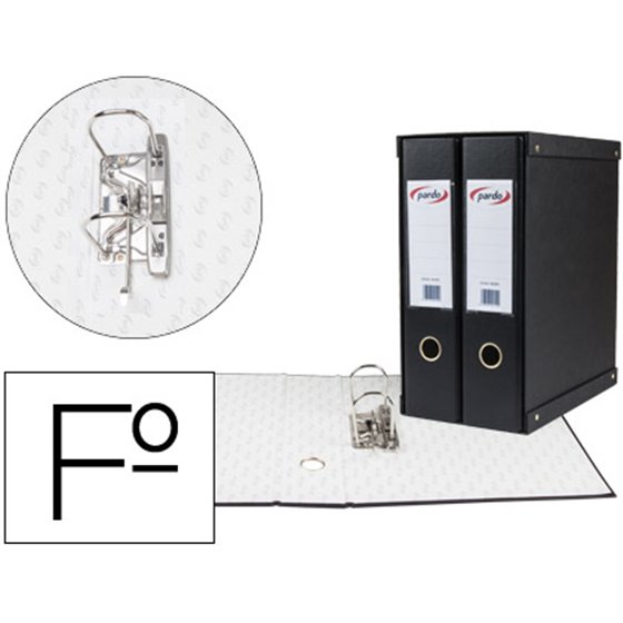 Modulo Pardo 2 Archivadores De Palanca Folio 2 Anillas De 70 Mm Negro 350X180X300 Mm