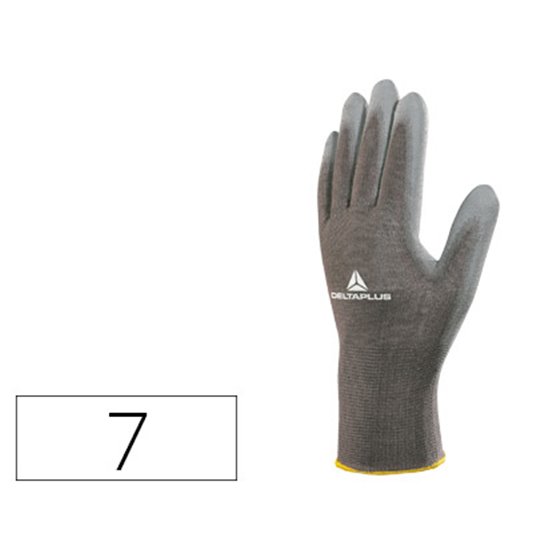 Guantes Deltaplus Poliester Antideslizante Lavable Especial Para Manipulacion Y Manutencion Gris Talla 7
