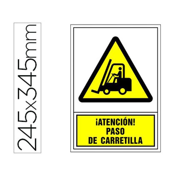 Pictograma Syssa Señal De Advertencia Atencion! Paso De Carretilla En Pvc 245X345 Mm