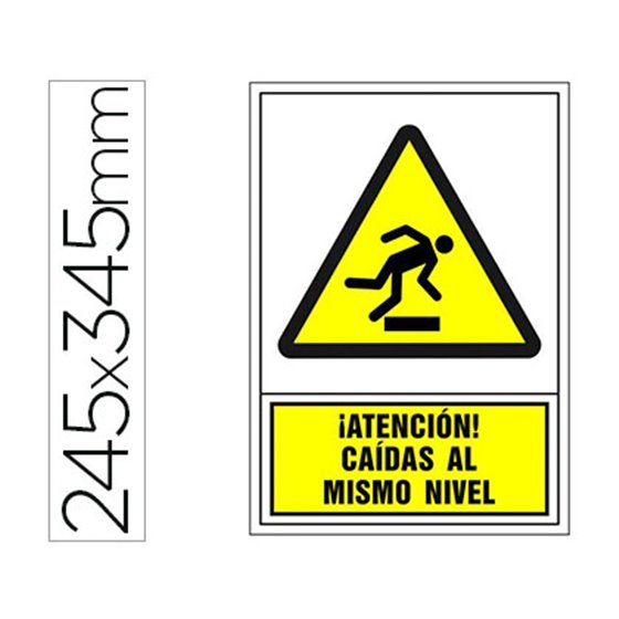 Pictograma Syssa Señal De Advertencia Atencion! Caidas Al Mismo Nivel En Pvc 245X345 Mm