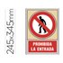 Pictograma Syssa Señal De Prohibicion Prohibida La Entrada En Pvc 245X345 Mm