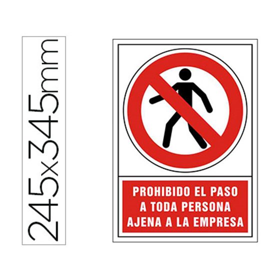 Pictograma Syssa Señal De Prohibicion Prohibido El Paso A Toda Persona Ajena A La Empresa En Pvc 245X345 Mm
