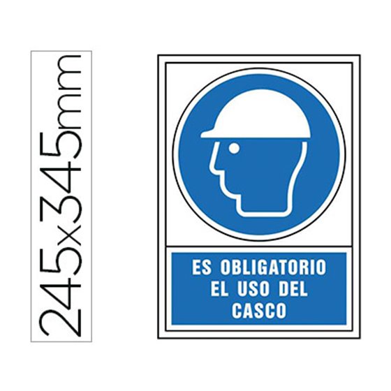 Pictograma Syssa Señal De Obligacion Es Obligatorio El Uso De Casco En Pvc 245X345 Mm