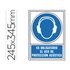 Pictograma Syssa Señal De Obligacion Es Obligatorio El Uso De Proteccion Acustica En Pvc 245X345 Mm