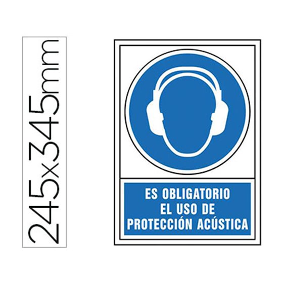 Pictograma Syssa Señal De Obligacion Es Obligatorio El Uso De Proteccion Acustica En Pvc 245X345 Mm
